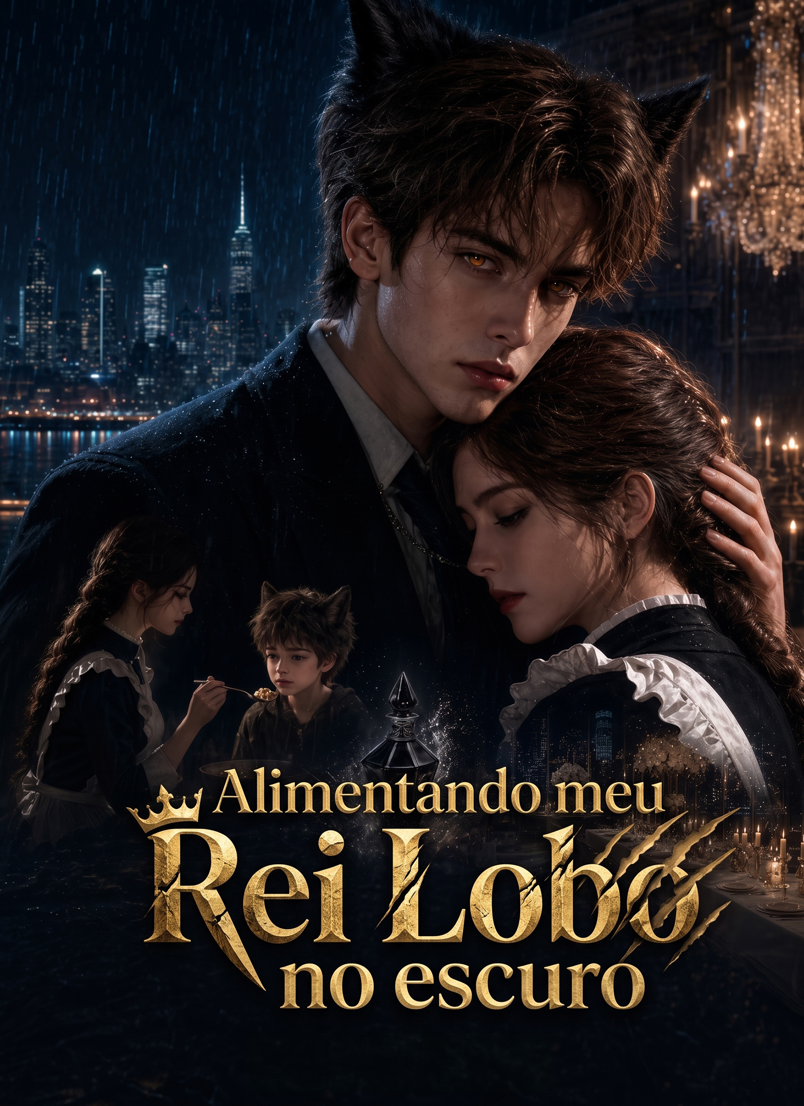 Alimentando meu Rei Lobo no escuro