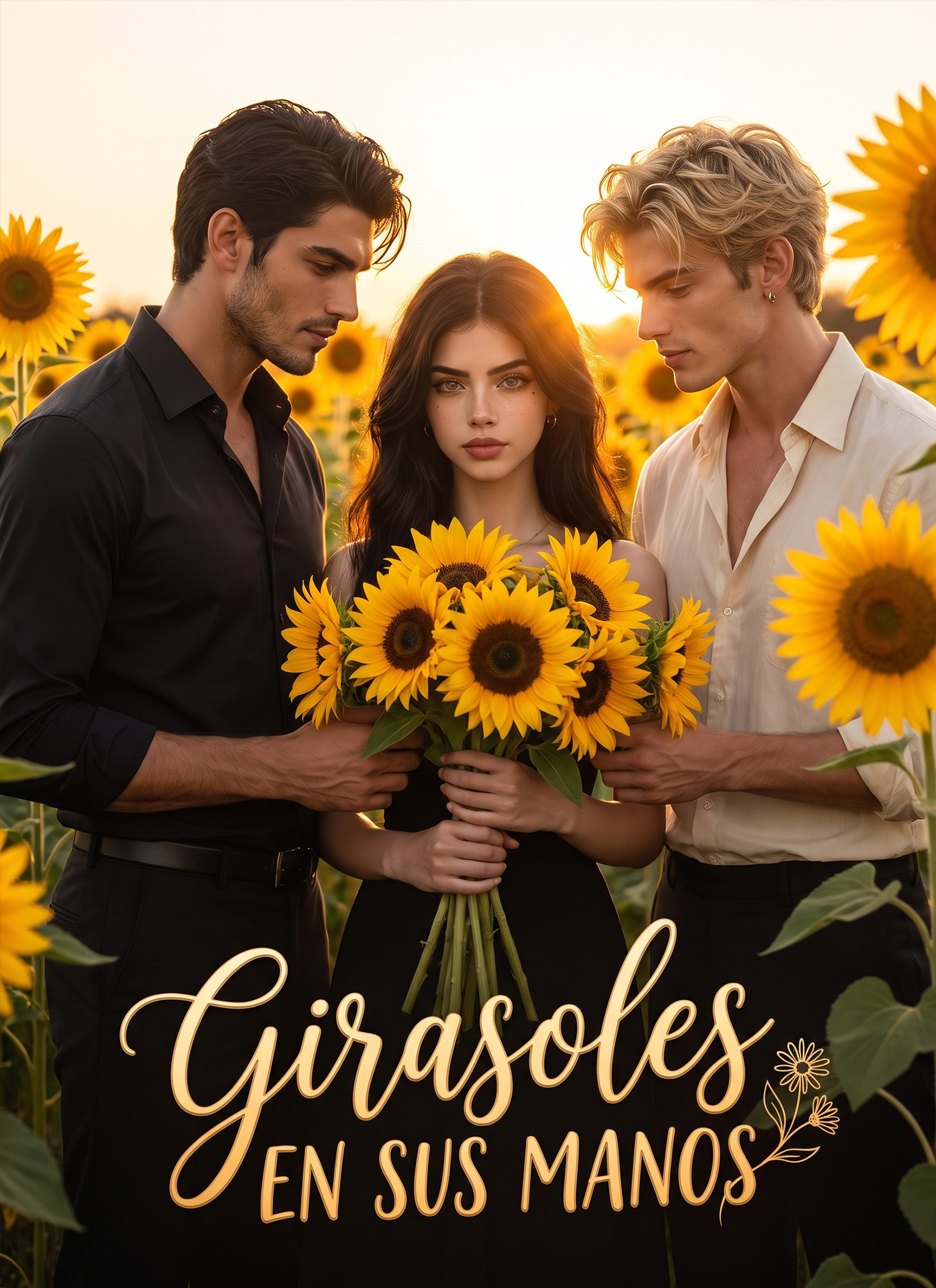 Girasoles en sus manos